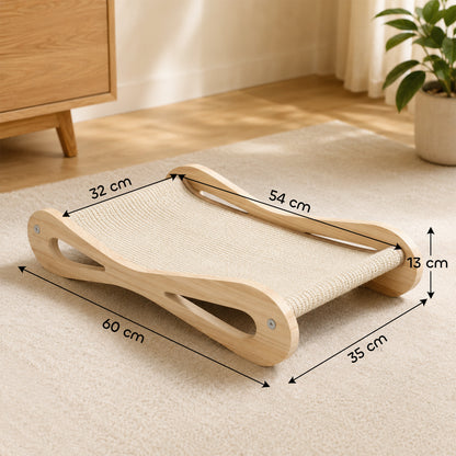 2 in 1 Sisal Cat Scratcher Bed Cat Scratching Board and Lounger 60 x 35 x 13 cm Cream White