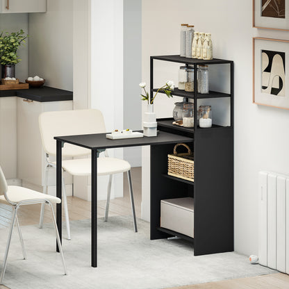 Folding Shelf and Work Table - Black