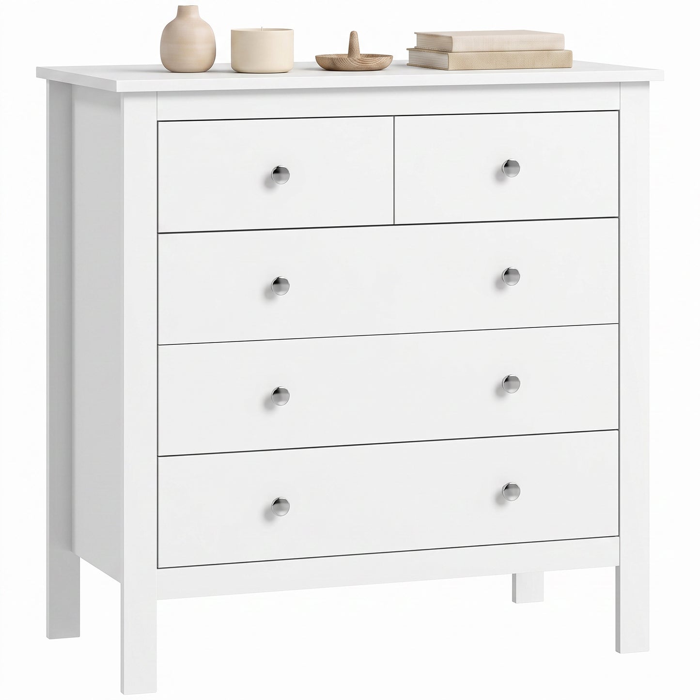 5 Drawer Chest of Drawers, Modern Dresser for Bedroom, Bedside Storage Cabinet