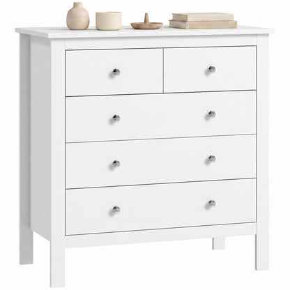 5 Drawer Chest of Drawers, Modern Dresser for Bedroom, Bedside Storage Cabinet