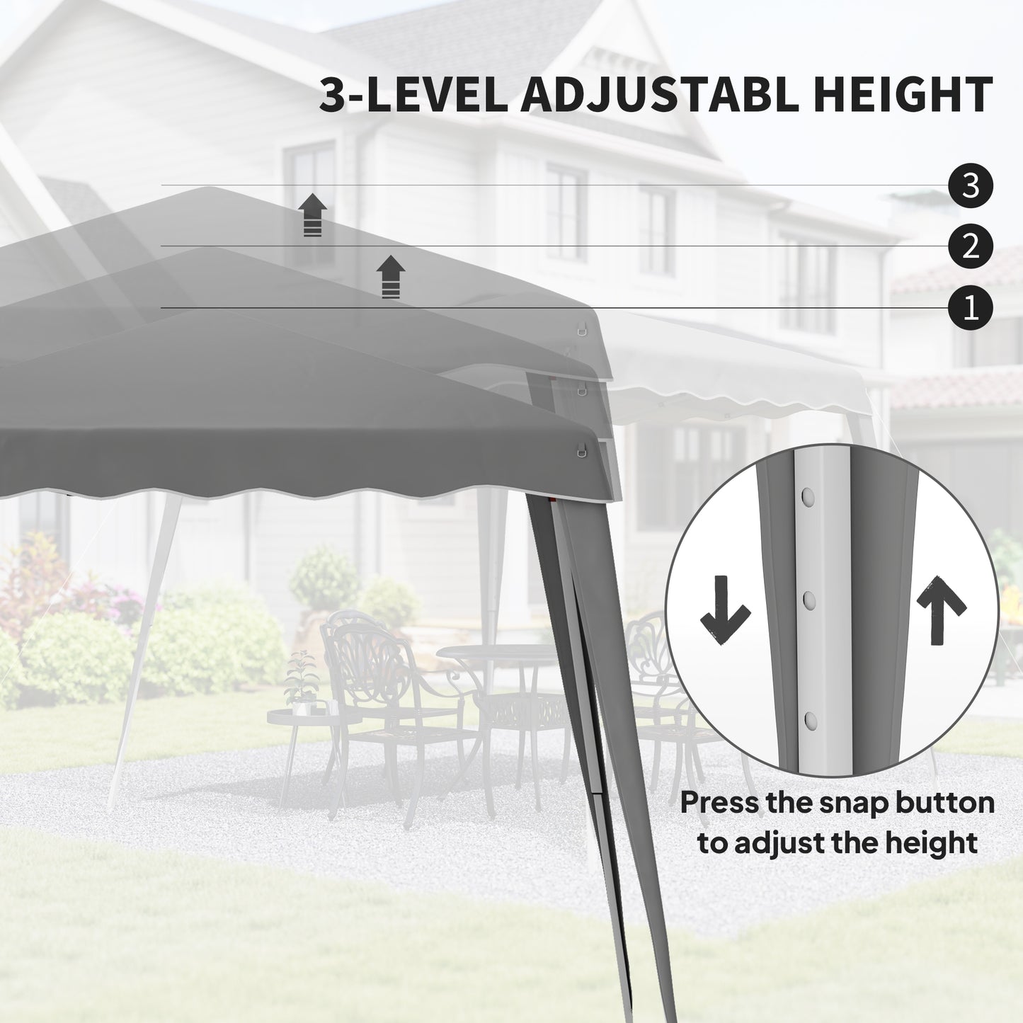 2.5 x 2.5M Pop up Garden Tent - Grey