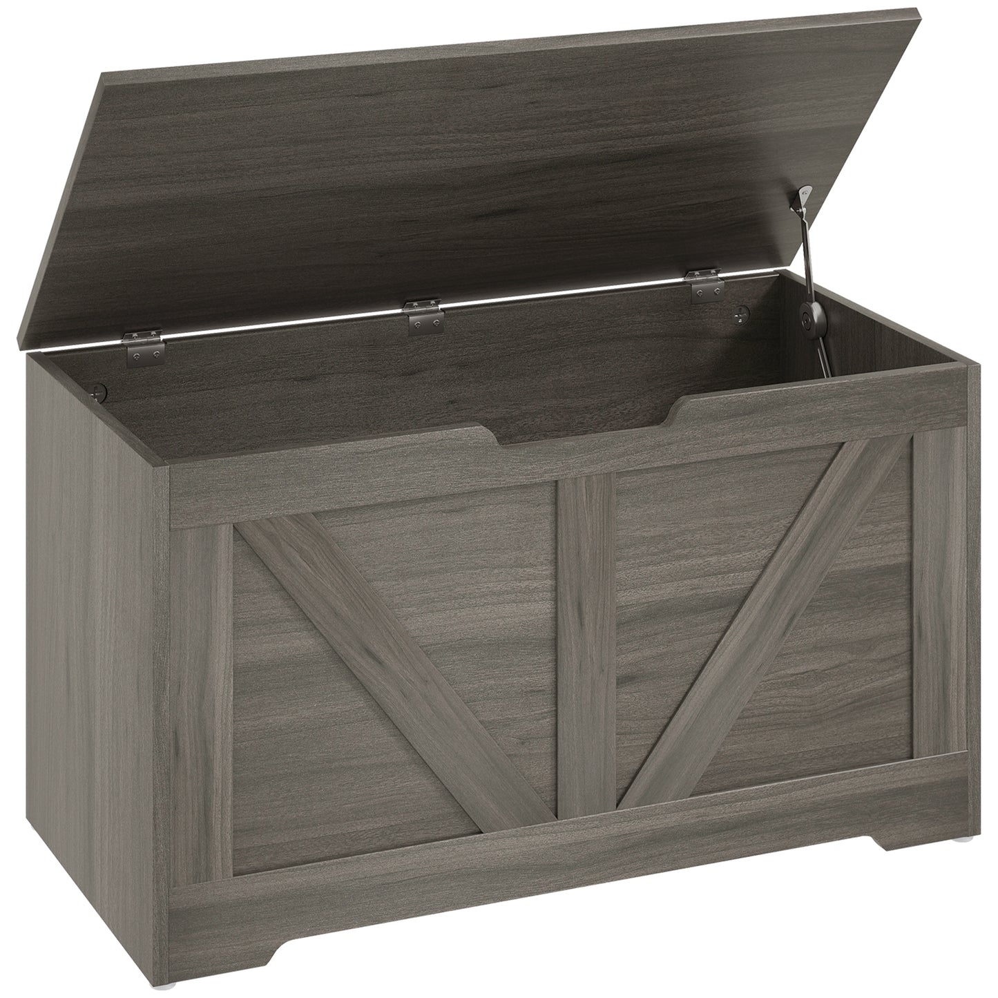 100L Home Storage Box, with Safety Hinge - Charcoal Grey