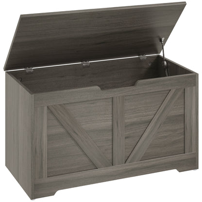100L Home Storage Box, with Safety Hinge - Charcoal Grey