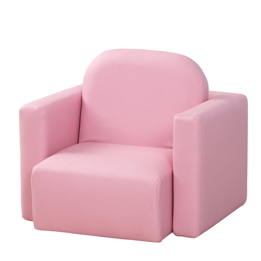 2 In 1 Toddler Sofa Chair, 48 x 44 x 41 cm, for Game Relax Playroom, Pink