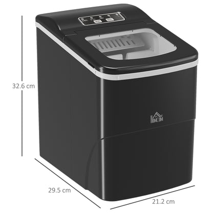 12kg Countertop Ice Cube Machine, with Scoop - Black