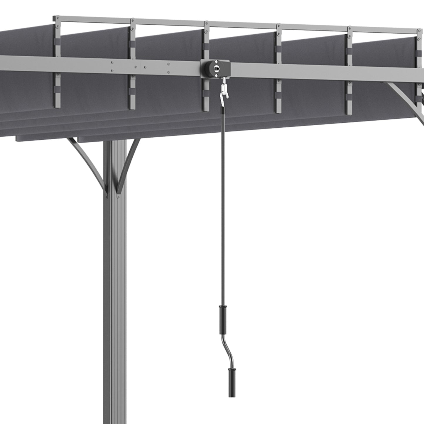 4 x 3(m) Outdoor Pergola with Retractable Roof, Aluminium Louvered Patio Gazebo Canopy for Garden, Patio, Grey