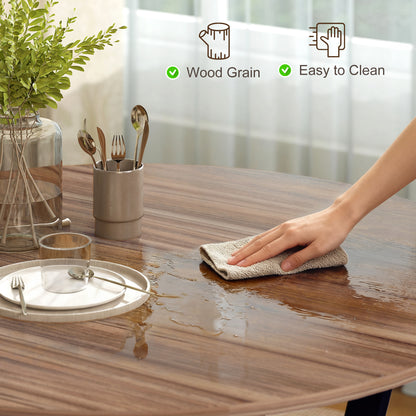Dining Table, Round Kitchen Table with Black Legs, Anti-slip Foot Pads for Living Room, Dining Room 90 x 76 cm, Brown