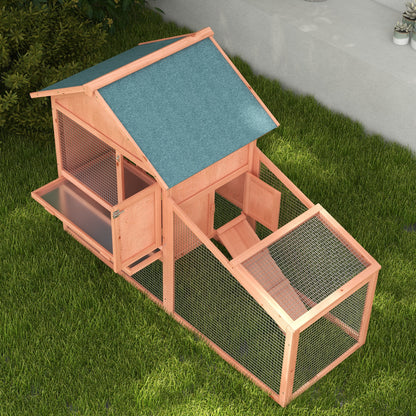 2 Tier Rabbit Hutch Outdoor, Guinea Pig Hutch, Solid Wood Bunny House