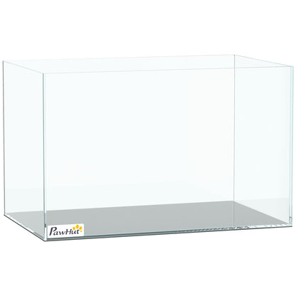 Fish Tank Bare Glass for DIY Glass Aquarium with Protective Base Mat 24L Transparent for Fish Shrimps