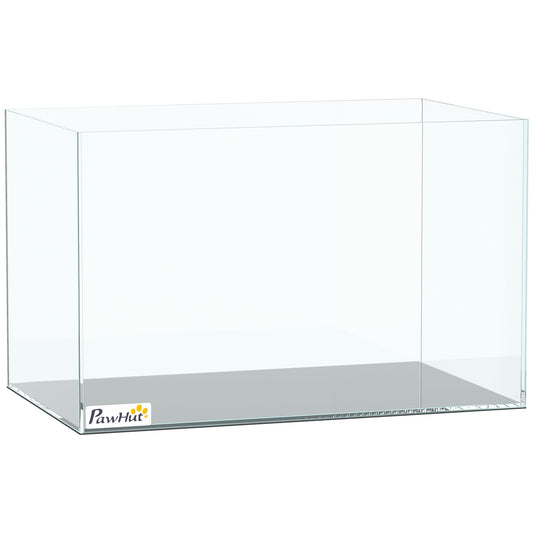 Fish Tank Bare Glass for DIY Glass Aquarium with Protective Base Mat 24L Transparent for Fish Shrimps