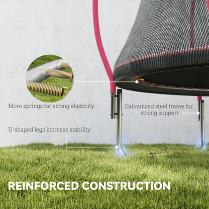 10ft Outdoor Trampoline with Enclosure Net, Spring Cover, Pink