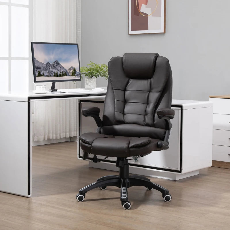 Executive Tilt & Recline Office Chair with Massage & Heat function - Brown