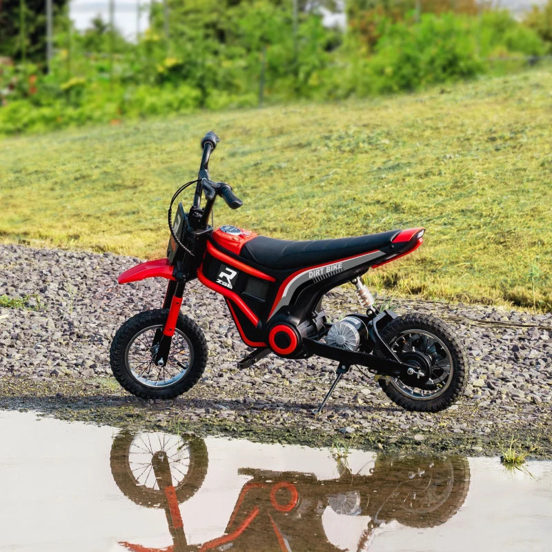 24V Electric Motorbike with Twist Grip Throttle and Horn for Kids - Red