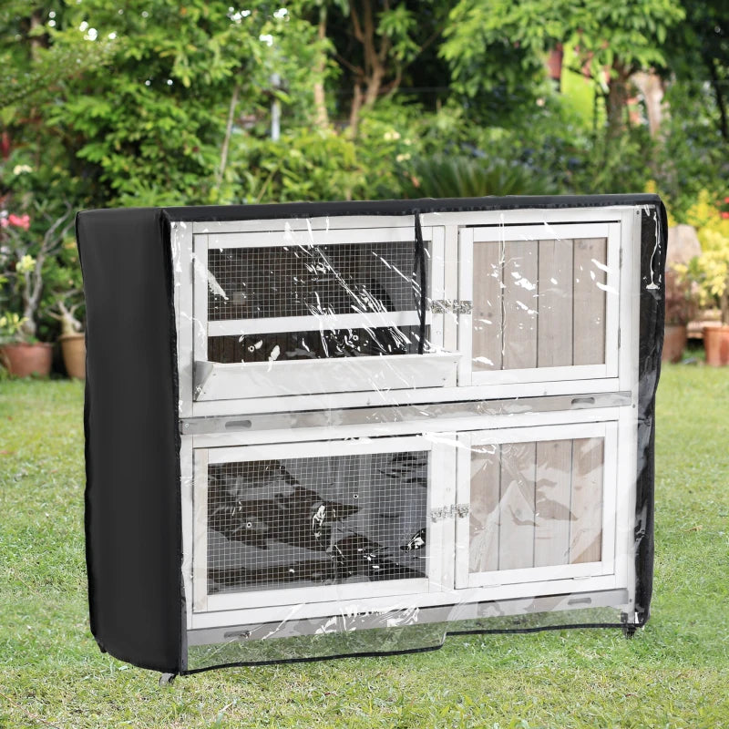 Portable - 2-Story Villa Style Rabbit Hutch with Rain Cover Included