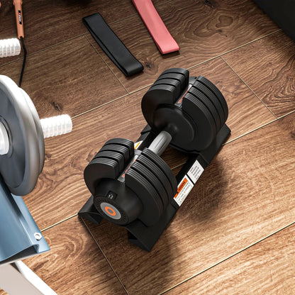 Smart Adjustable Dumbbell Set, 7kg, 13kg, 18kg, 24kg with Storage Tray