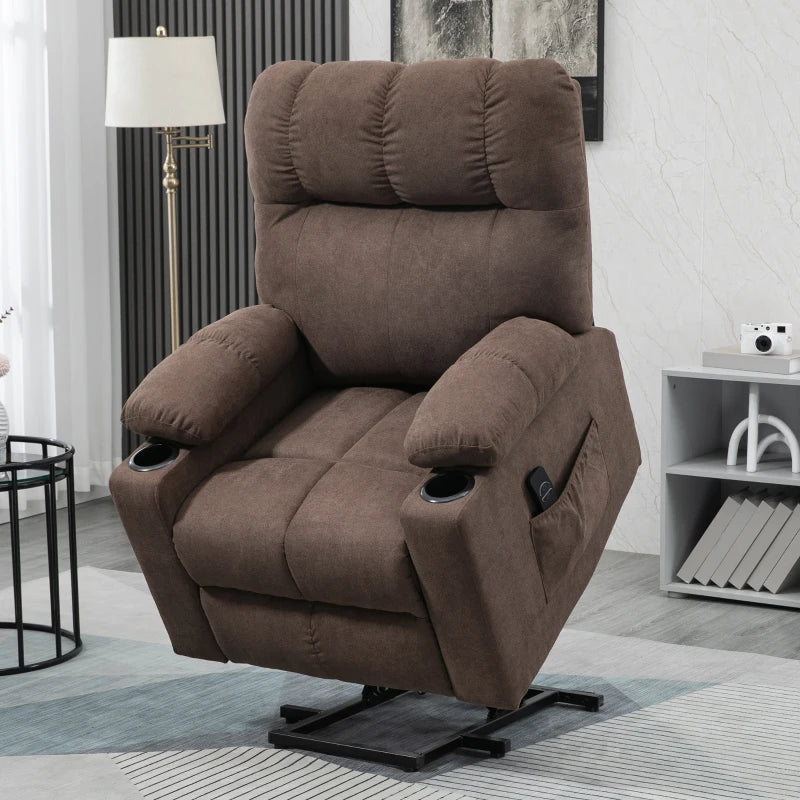 Electric Riser and Recliner Armchair with Drink Holders and Remote Control