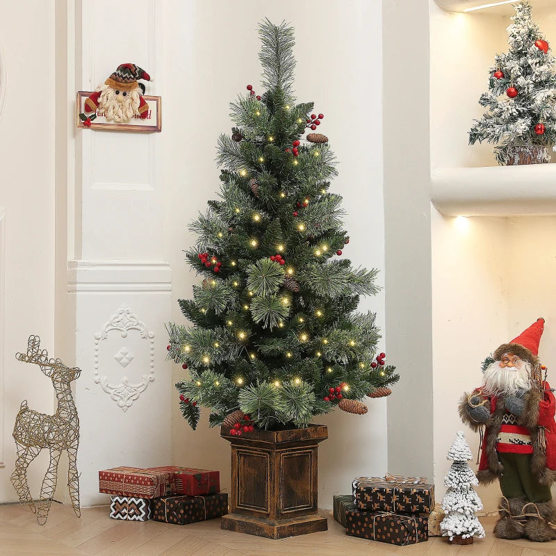 4ft - Christmas Tree with Wooden Box Style Base