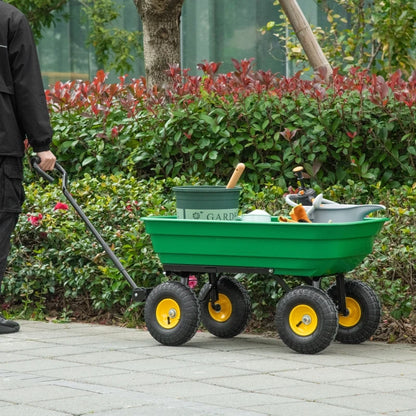 75 Litre Large Heavy Duty Garden Dump Tilt Trolley / Tipping Truck