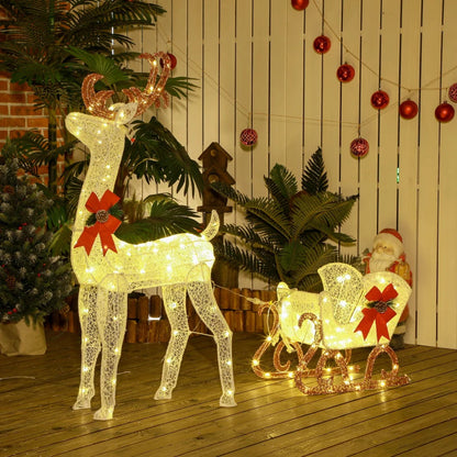 170 LED - Christmas Reindeer and Sleigh Light Up Decoration