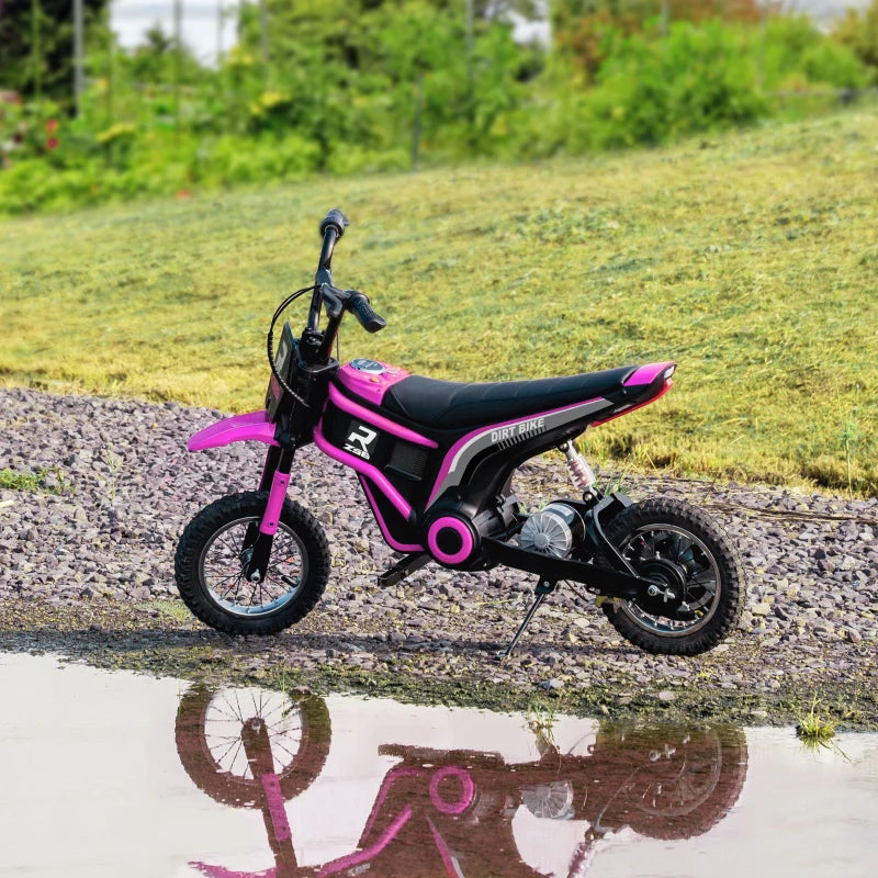 24V Electric Motorbike with Twist Grip Throttle and Horn for Kids - Pink