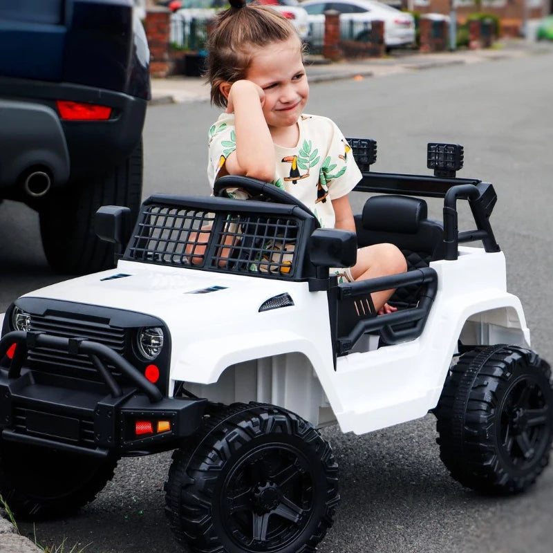 12V Kids Electric Ride On Car Truck Toy SUV with Remote Control - White