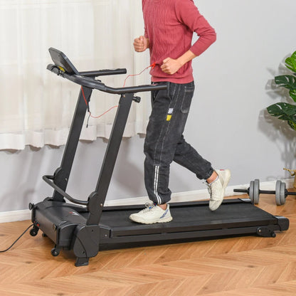 14km/h - Manual Incline Foldable Treadmill with 5 Speed Shortcut Settings, 12 Pre-Set Programs and LCD Display