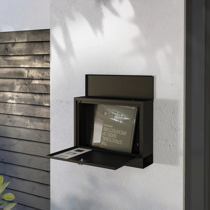 Wall Mounted Weatherproof Post Box / Letterbox, Modern Style with 2 Keys and Viewing Windows