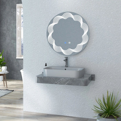 Circular Bathroom Mirror with LED Dimmable Lights, 3 Colour Mode, Smart Touch and Anti Fog Feature