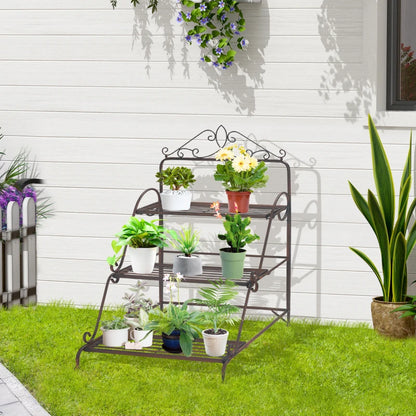 3-Tier Stair Style Plant Stand - Flower Pot Holder Display Shelf Organiser