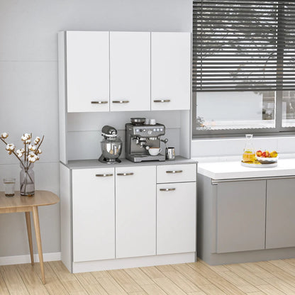 Freestanding Kitchen Cupboard / Cabinet with 6 Cupboard and 1 Drawer Storage