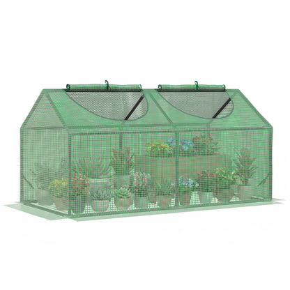 Mini Greenhouse, Small Plant Grow House for Outdoor with Durable PE Cover, Observation Windows, 120 x 60 x 60 cm, Green