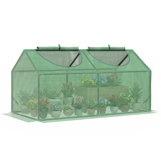 Mini Greenhouse, Small Plant Grow House for Outdoor with Durable PE Cover, Observation Windows, 120 x 60 x 60 cm, Green