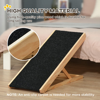 Dog Ramp, Foldable Pet Ramp with 4 Adjustable Heights, Non-Slip Finish for Medium and Large Dogs, Black
