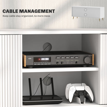 Modern TV Stand Cabinet for TVs up to 55", TV Unit with 2 Open Shelves and 2 Cabinets
