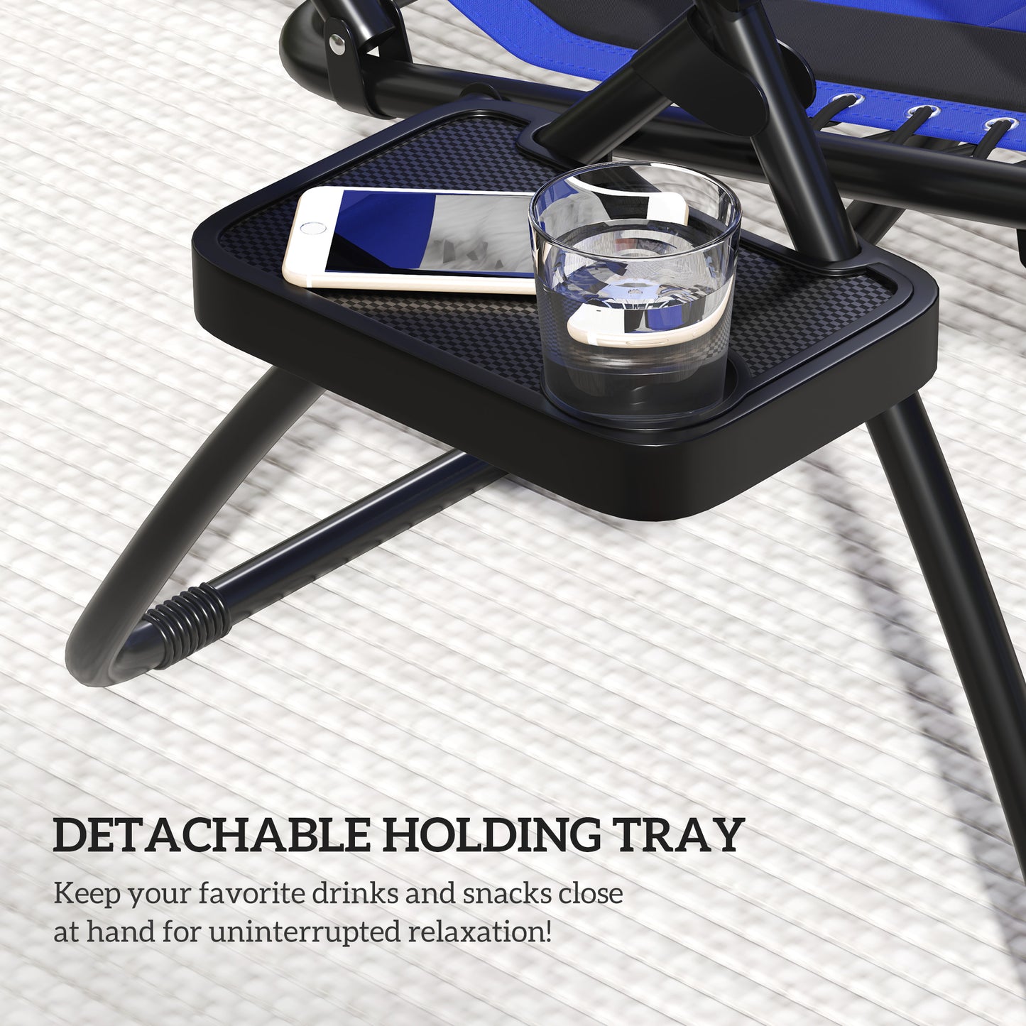 Zero Gravity Lounger Chair, Folding Reclining Patio Chair with Shade Cover, Padded Seat, Cup Holder