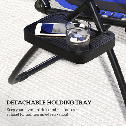 Zero Gravity Lounger Chair, Folding Reclining Patio Chair with Shade Cover, Padded Seat, Cup Holder