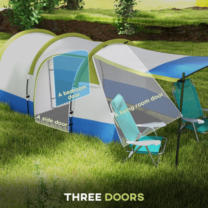 Two Man Two-Room Tent, with Porch and Accessories - Green