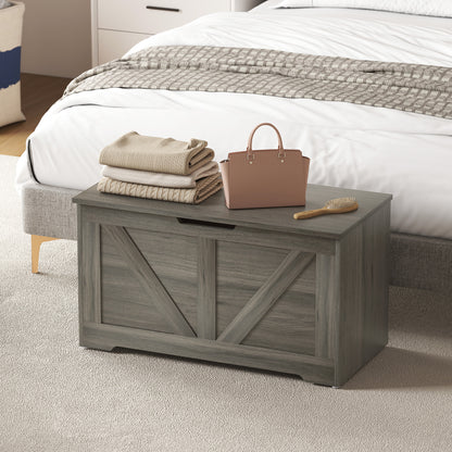 100L Home Storage Box, with Safety Hinge - Charcoal Grey