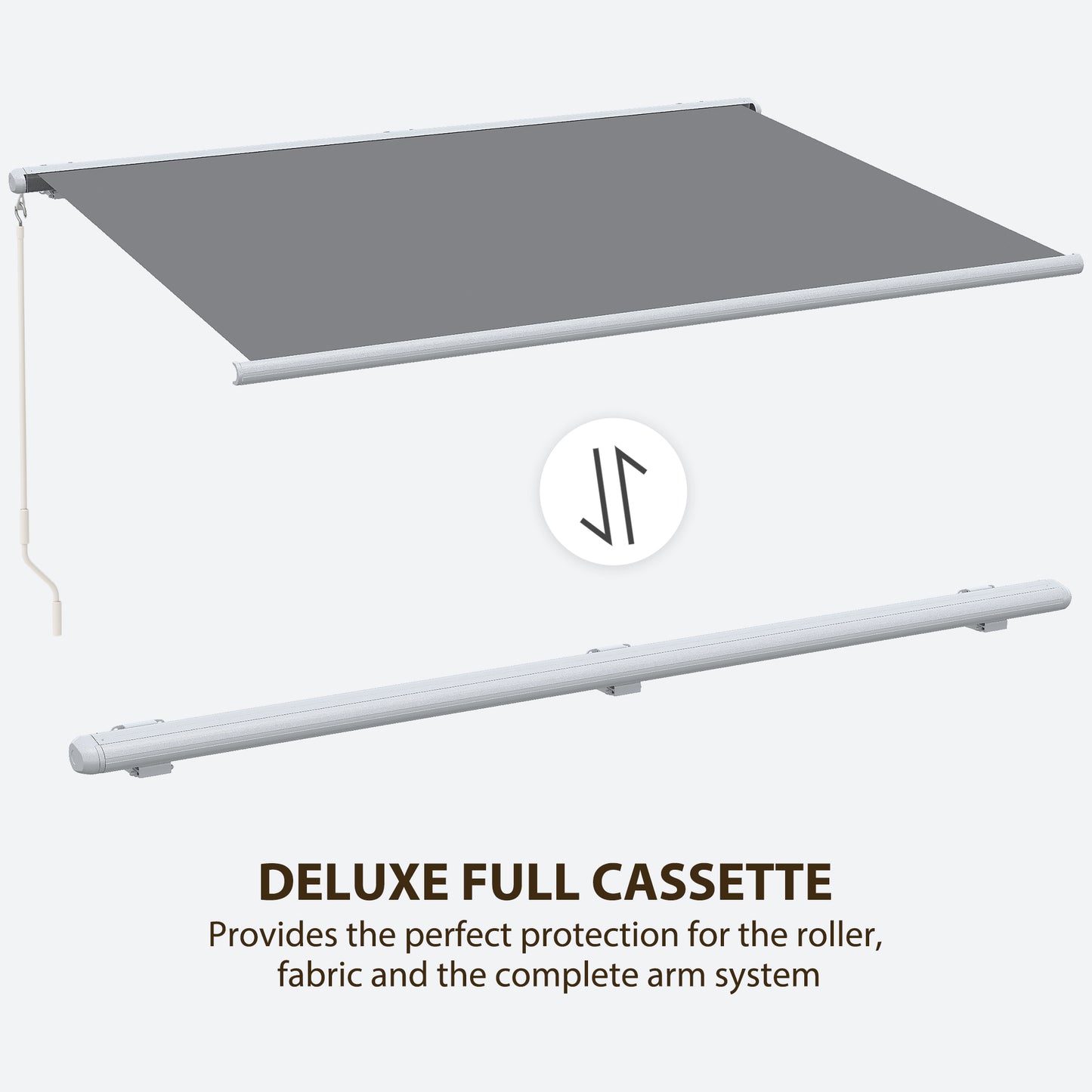 4x3m Full Cassette Electric/Manual Retractable Awning with LED Light and Remote Controller