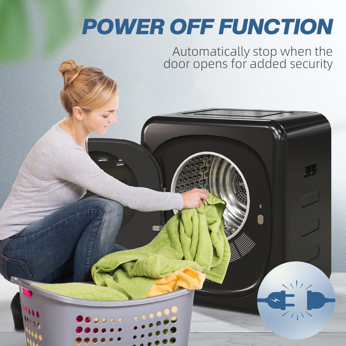 2.5 kg Compact Tumble Dryer, with UV Sterilisation - Black