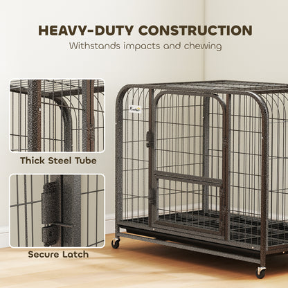 Heavy Duty Dog Crate,93 x 58 x 76 cm, Large Dog Cage for Small to Medium Breeds