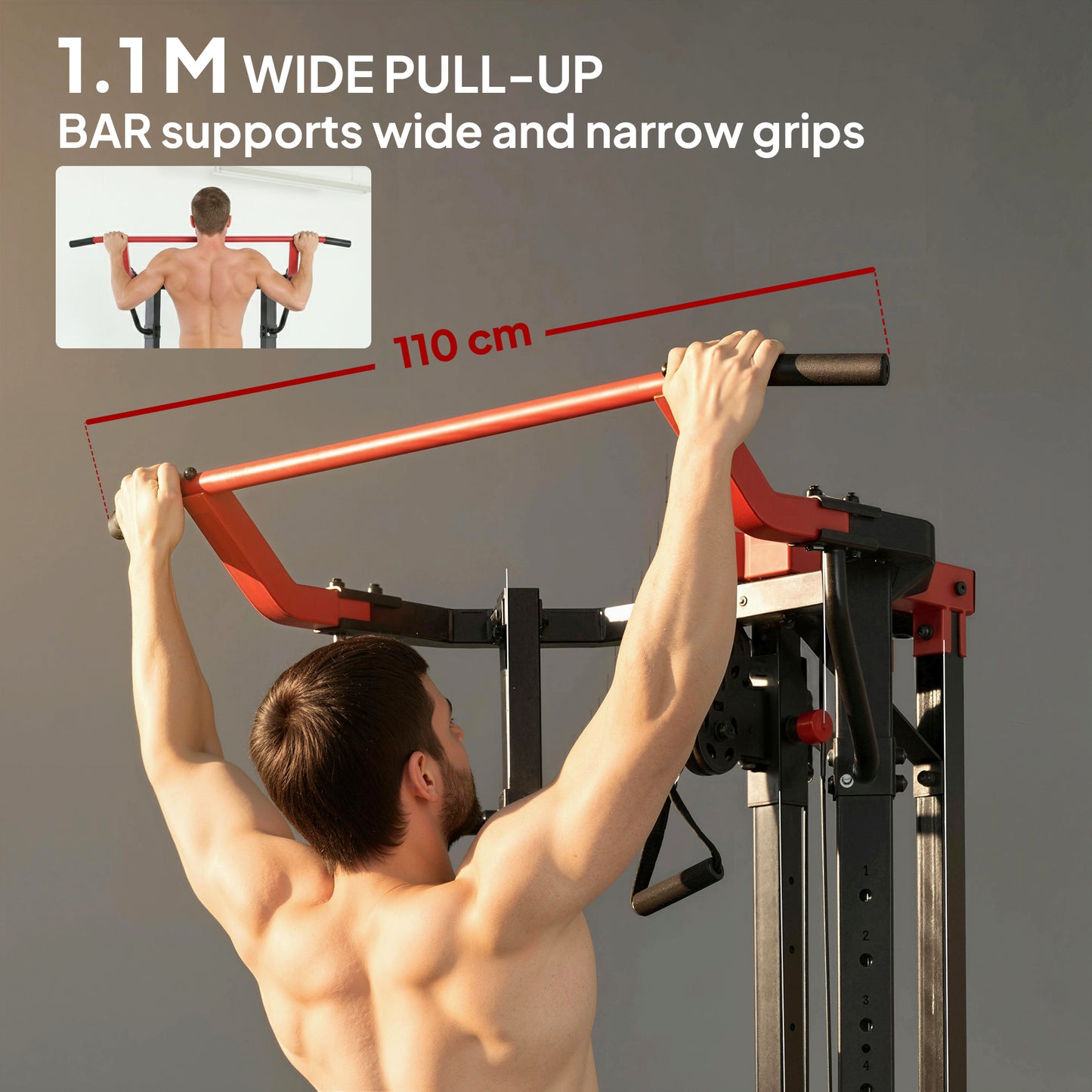 Power Tower with Lat Pull Down Machine, Pull Up Bar, Dip Station, Adjustable Height Power Pack for Home Gym