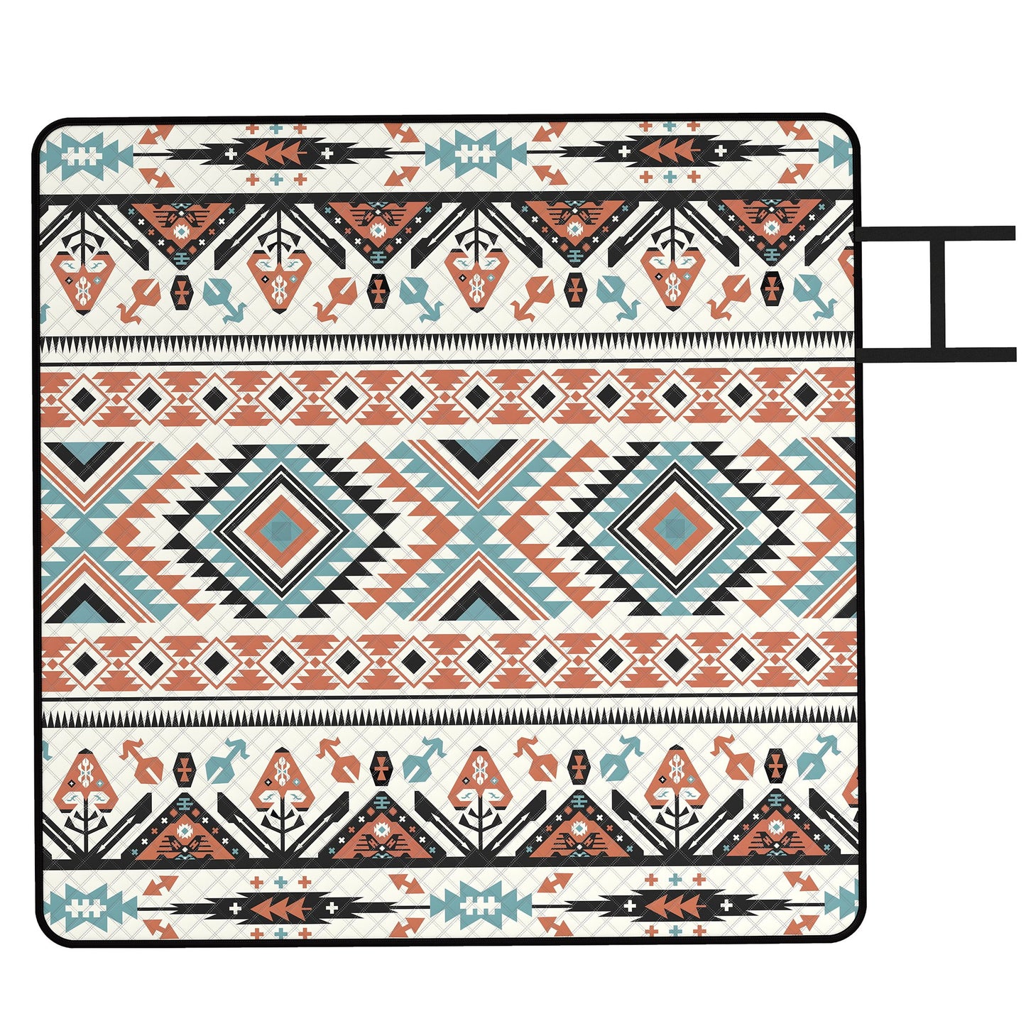 Picnic Blanket, 200x200CM Large Beach Blanket Outdoor Picnic Mat with Integrated Strap for Camping, Mix-Colour