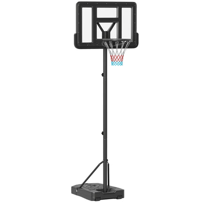 Height Adjustable Basketball Stand Net Set System, Freestanding Basketball Hoop and Stand w/ Wheels, 200-305cm - Black