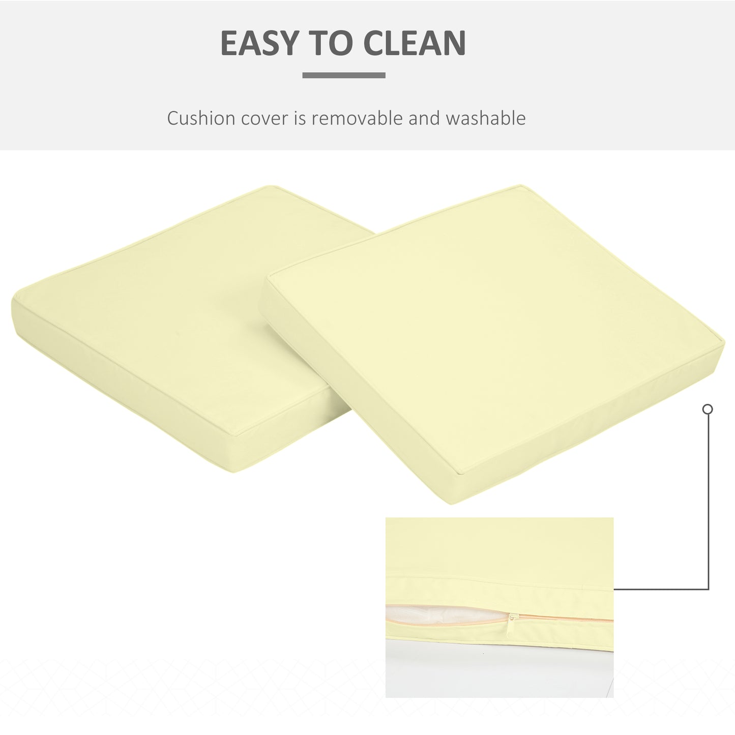 2-Piece Garden Seat and Back Cushion Set, Replacement Cushions for Outdoor Furniture with Seat Cushion and Back Cushion