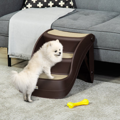 Foldable Dog Steps for Bed Sofa, Portable Dog Stairs 3-Step for High Bed