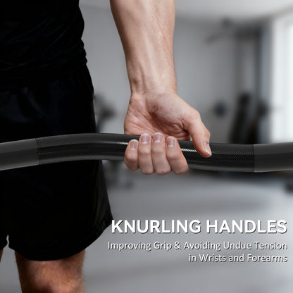 4ft Olympic EZ Curl Bar, Barbell Bar for 2" Weight Plates with Non-Slip Hand Grip 120cm