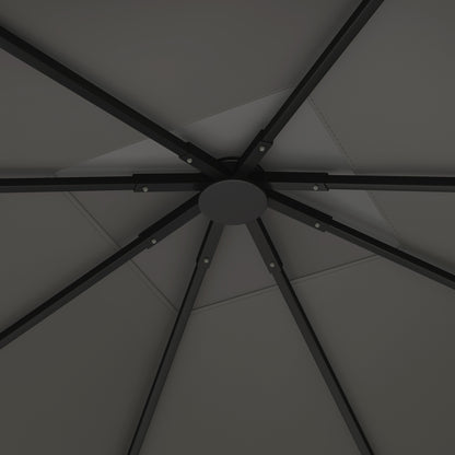 3 x 3(m) Gazebo Canopy Replacement Cover, Garden Gazebo Roof Replacement with Drain Holes, Water Resistant PVC Coating