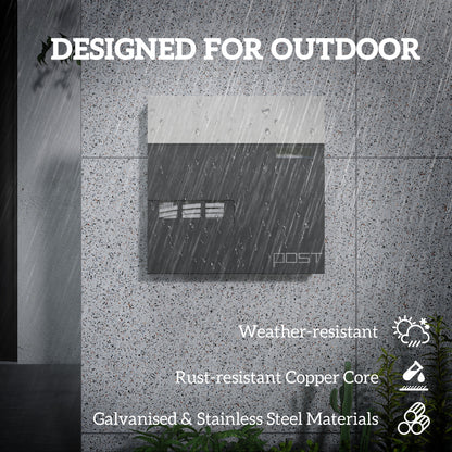 Locking Galvanised Steel Letterbox - Charcoal Grey/Black