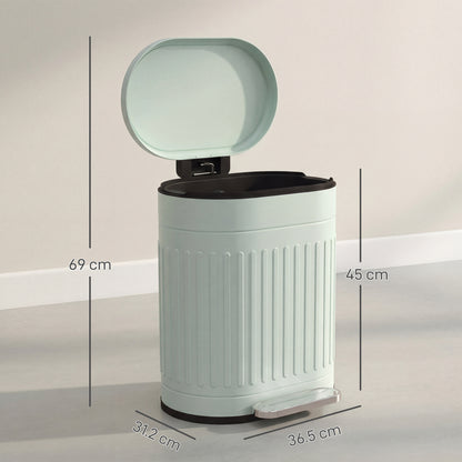 20L Metal Kitchen Bin, with Soft-Close Lid - Light Green